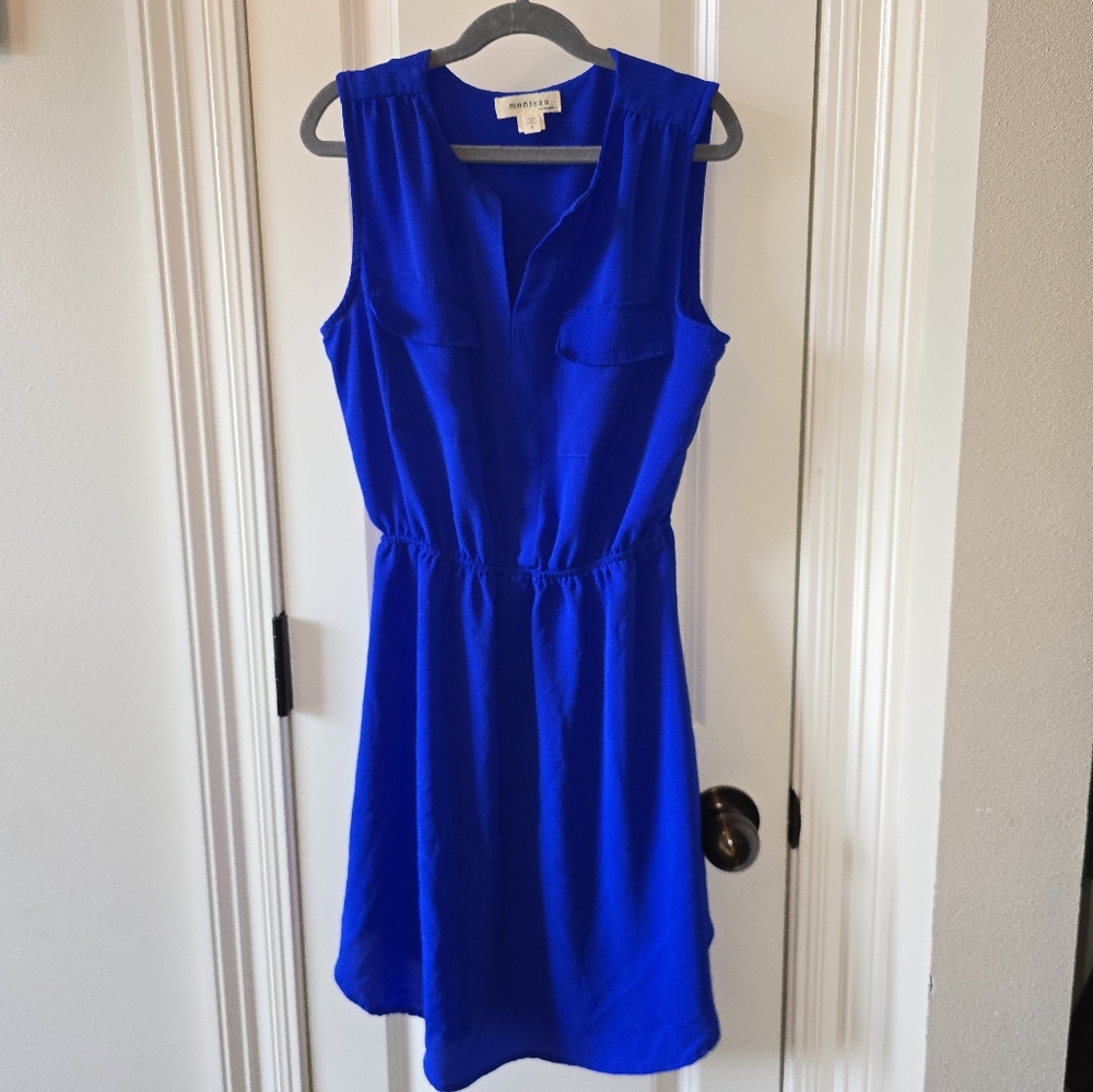 Monteau Blue Sleeveless V-Neck Sundress